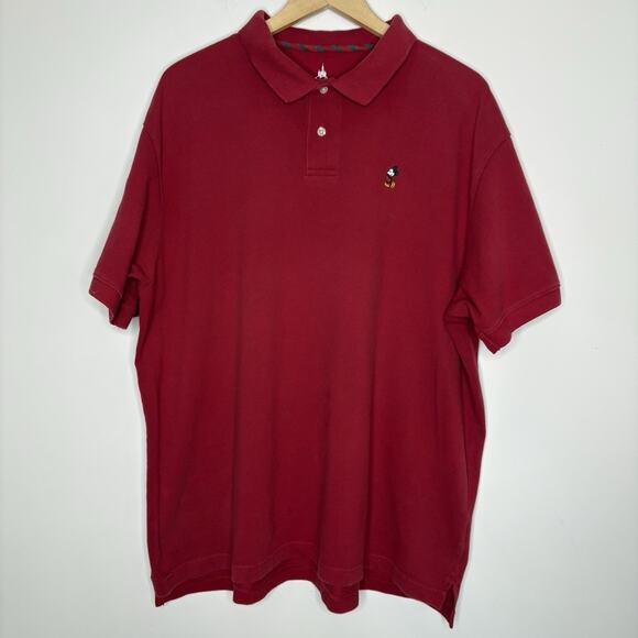 Disney Parks Polo Shirt Men's XXL 2XL Red Embroidered Mickey Mouse Short Sleeve - Picture 4 of 9